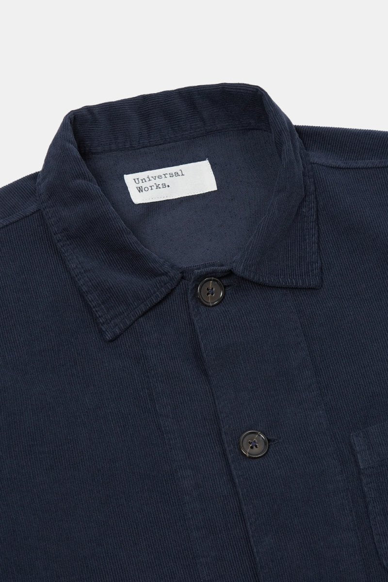 Universal Works Fine Cord Bakers Overshirt (Navy) | Jackets