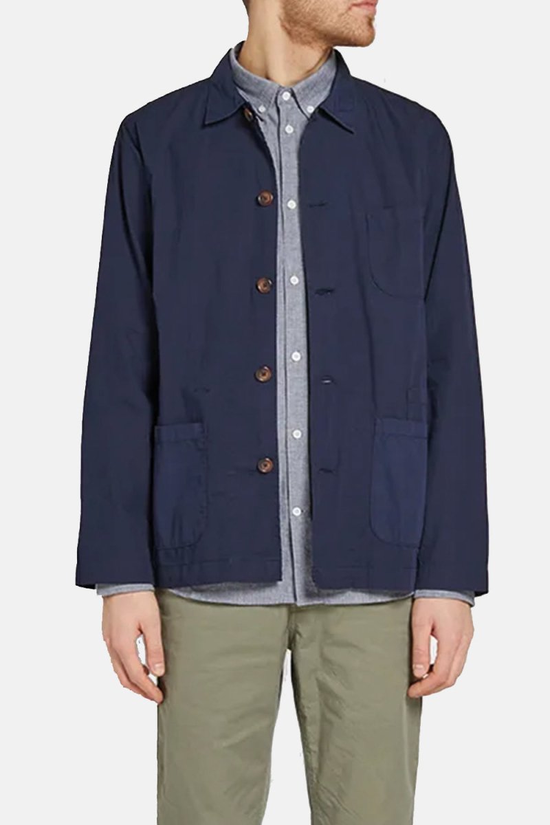 Universal Works Poplin Bakers Overshirt (Navy) | Jackets