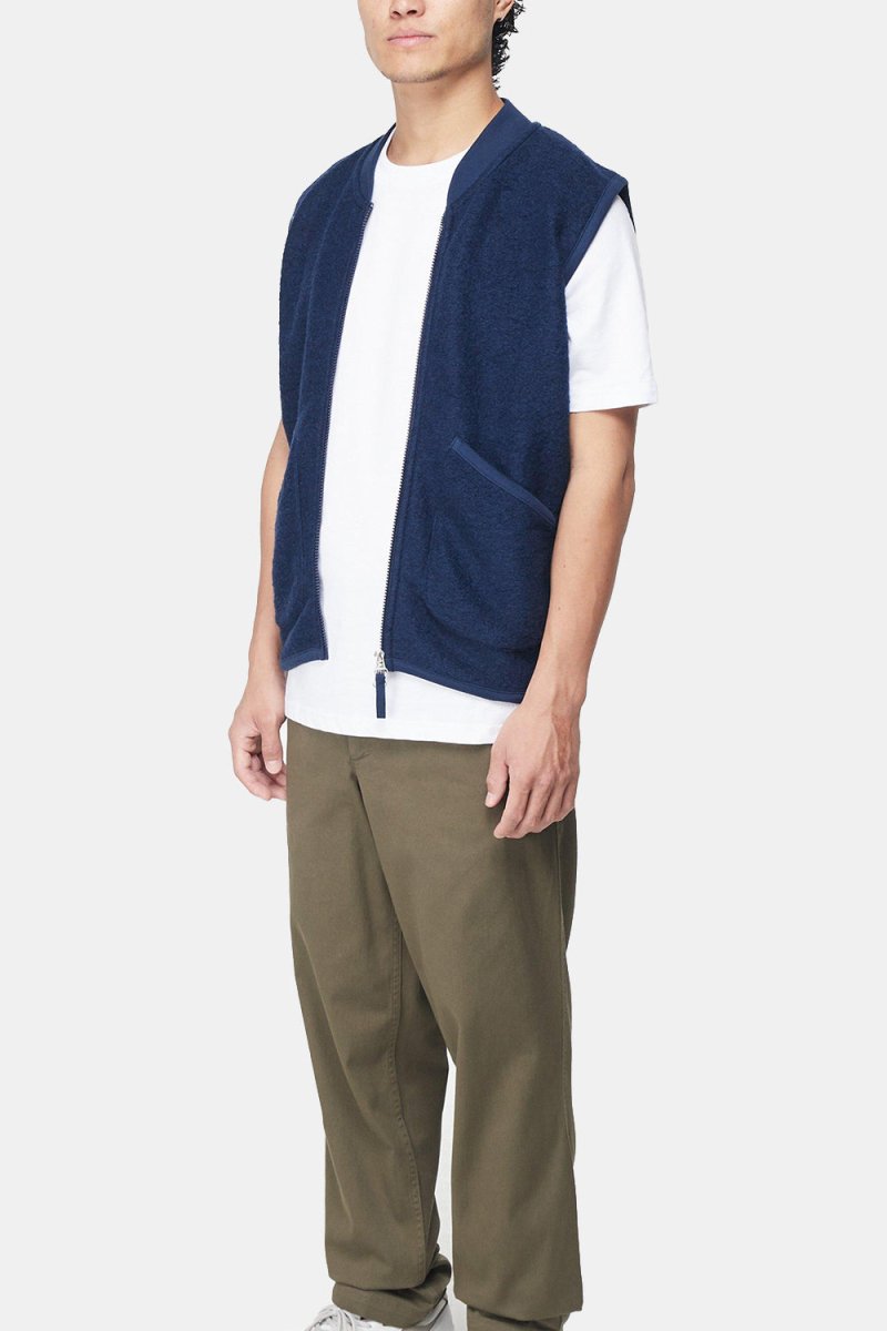 Universal Works Zip Waistcoat (Indigo Blue) | Vests