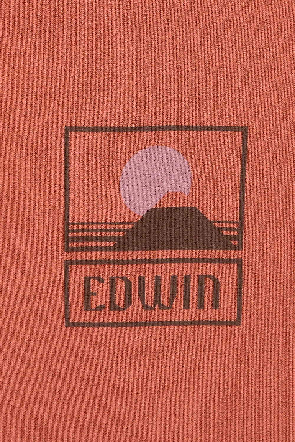 Edwin Sunset on Mt Fuji Hoodie Sweat (Baked Clay) | Number Six